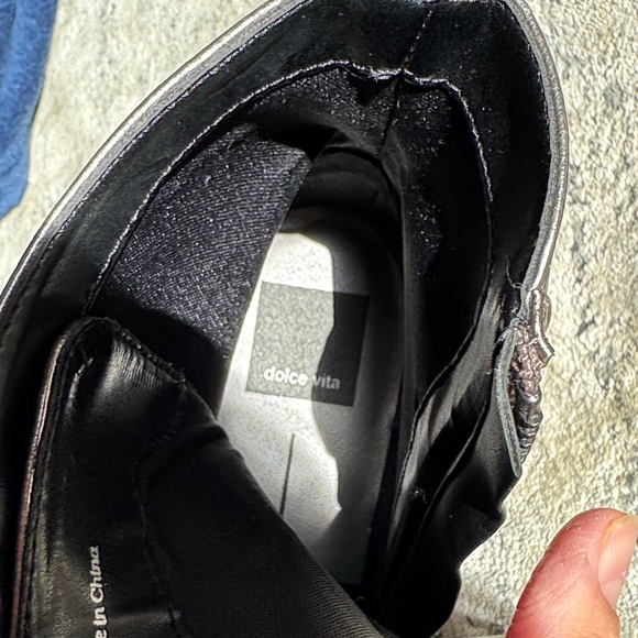 NWT Dolce Vita Metallic Lace-Up/Zipper Ankle Boots - Picture 7 of 7